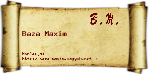 Baza Maxim névjegykártya